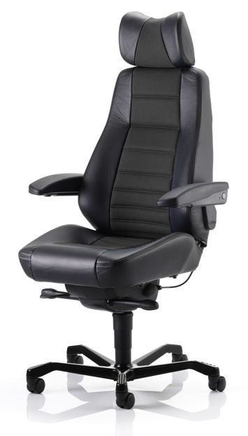 KAB Controller Office Chair - Black Leather & Xtreme Havana Black